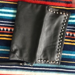 Black fold over wristlet